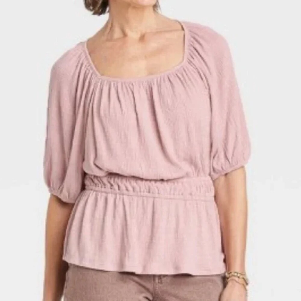 Raglan Short Sleeve Textured Top - Knox Rose™  Sz XS
